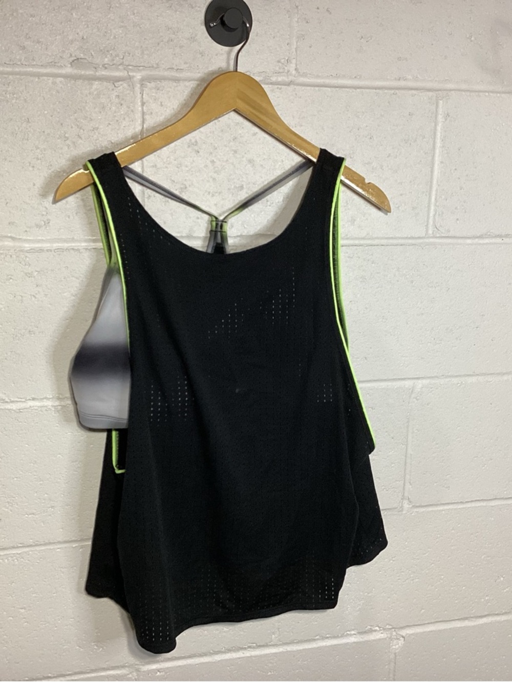 Nike Black & Neon Green Women’s Swim Tankini Top